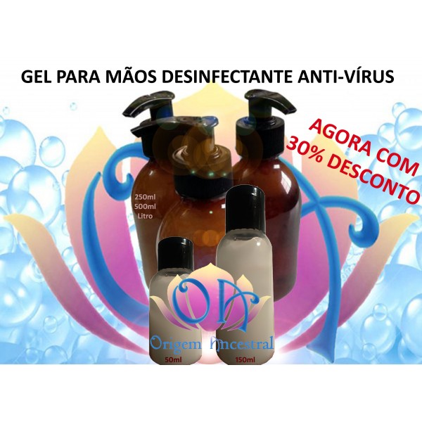 GEL PARA MÃOS DESINFECTANTE ANTI-VÍRUS - CONCENTRADO (DESCONTO INCLUÍDO)